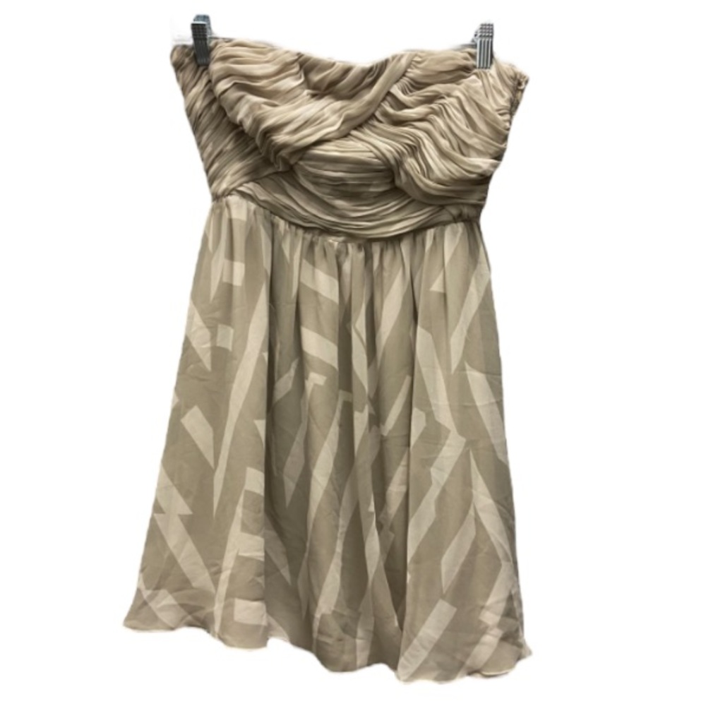Armani Exchange Taupe Cream Ruched Gathering Flowy Strapless Top